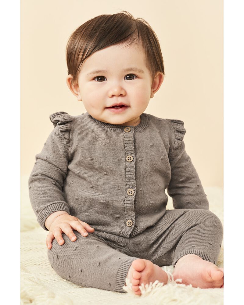Baby 2-Piece Button-Front Cardigan Sweater Set, image 2 of 4 slides